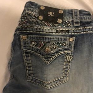 Jeans mid rise easy fit capris